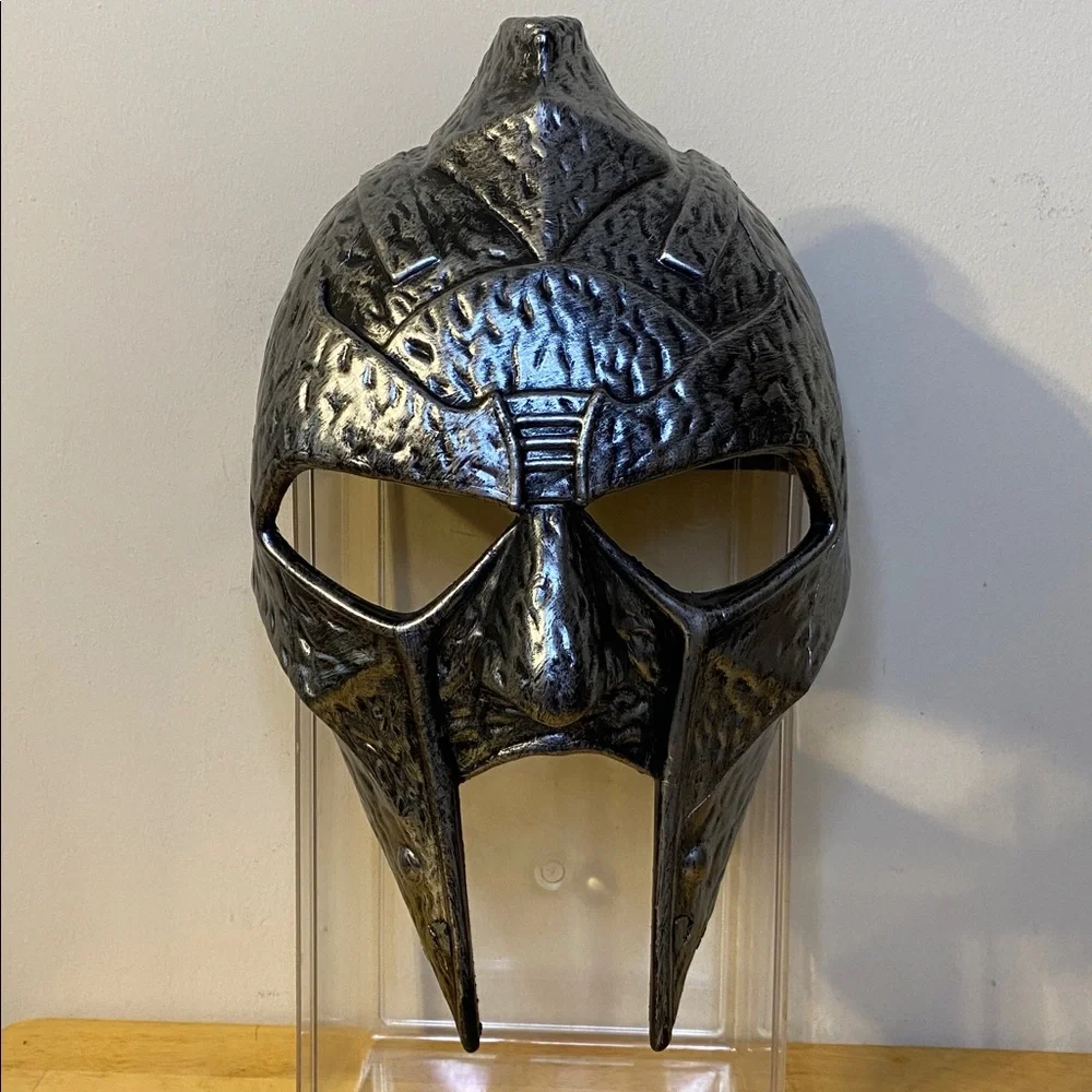 Gladiator Warrior Spartan Masks Costume Accessory Plastic Silver Medieval